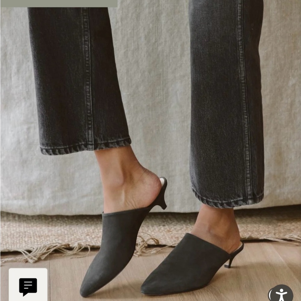 Jenni Kayne Oiled Leather Kitten Heel Mule